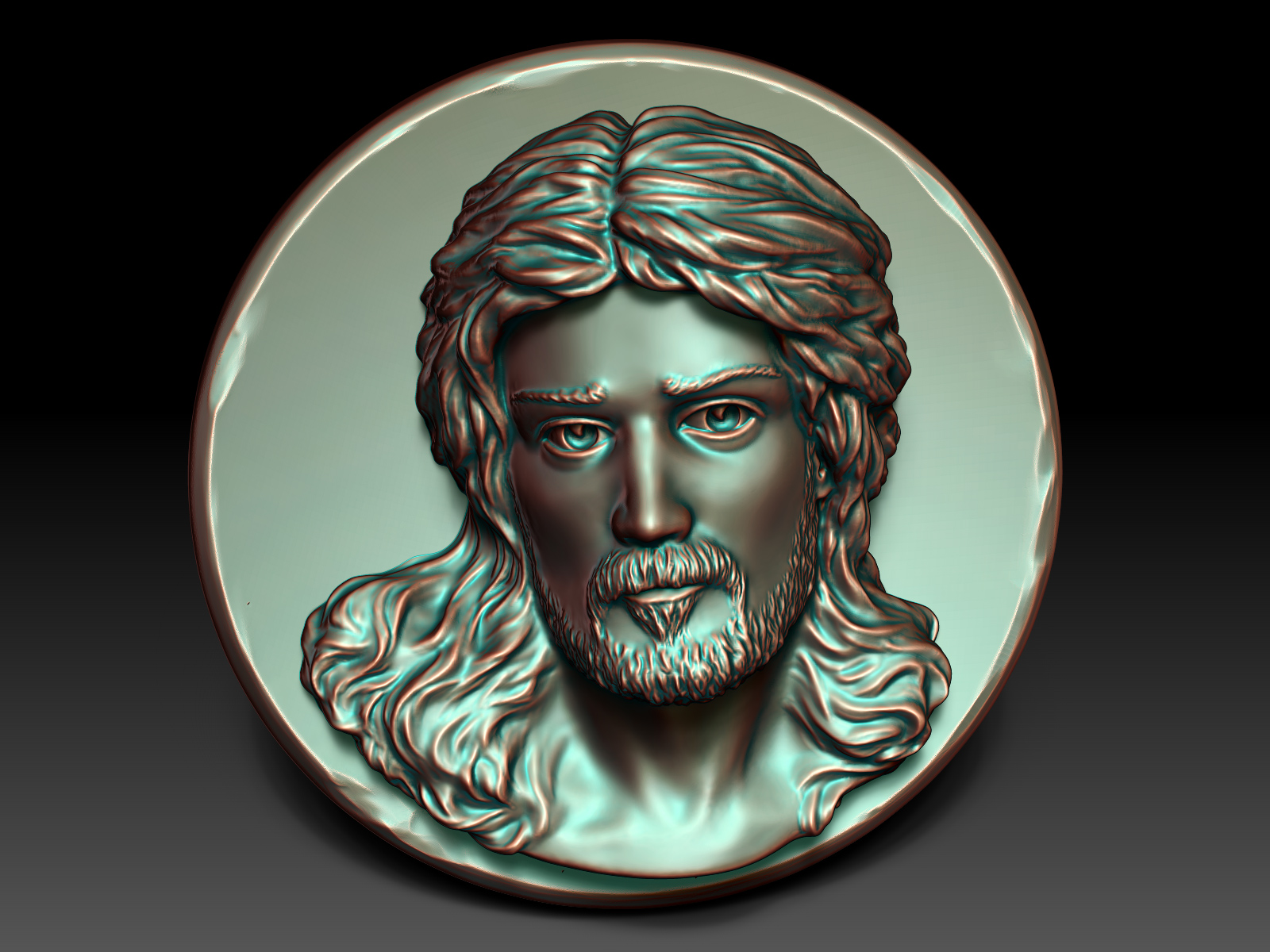 Portrait of Jesus Christ Bas-Relief Wall Sculpture